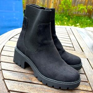 Black Suede Chelsea Boot with Heel | 9.5 | NWOT